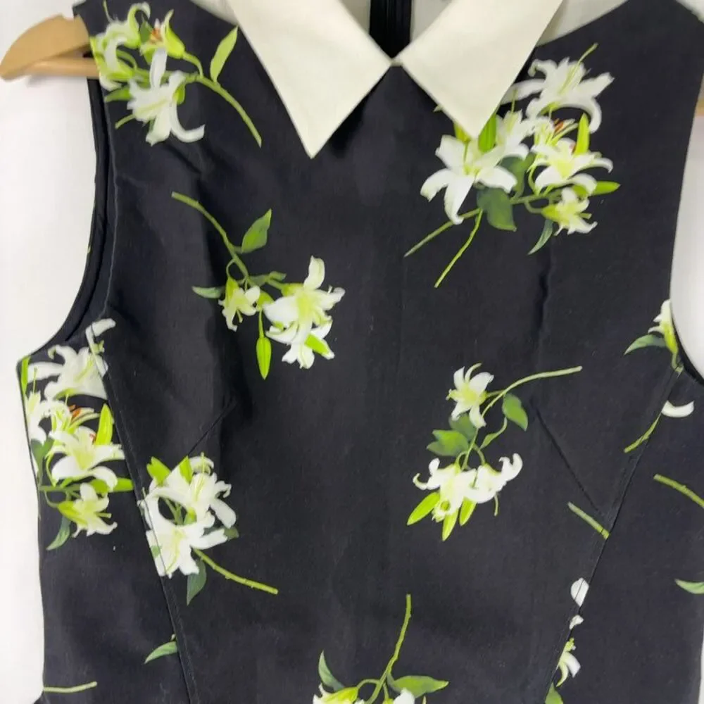 Shushu/Tong Shirt neck Patchwork Floral Mini Dress - Picture 3 of 7